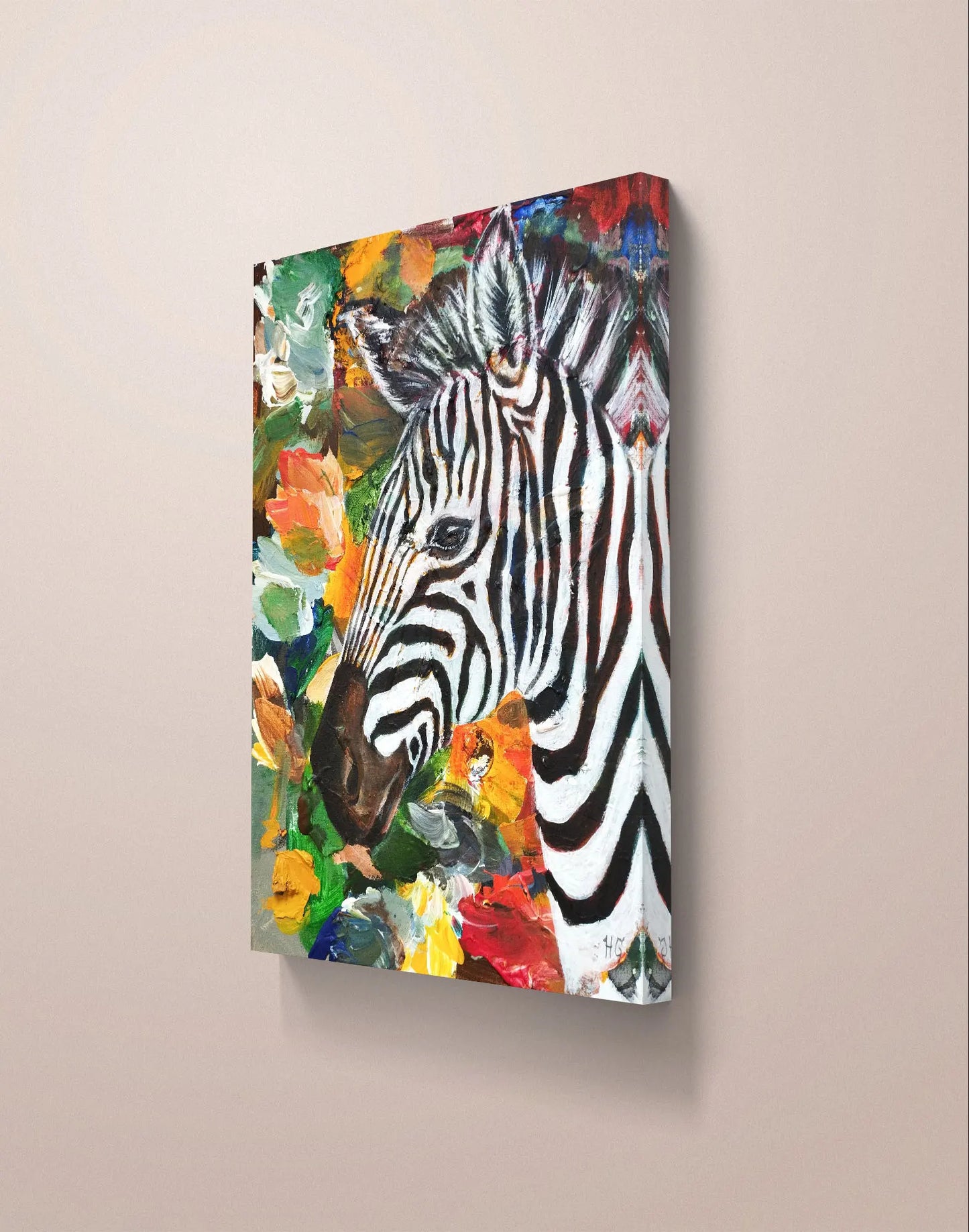 Gemälde Zebra auf der Savanne – handgemaltes Original Acrylbild (30 x 40 cm)