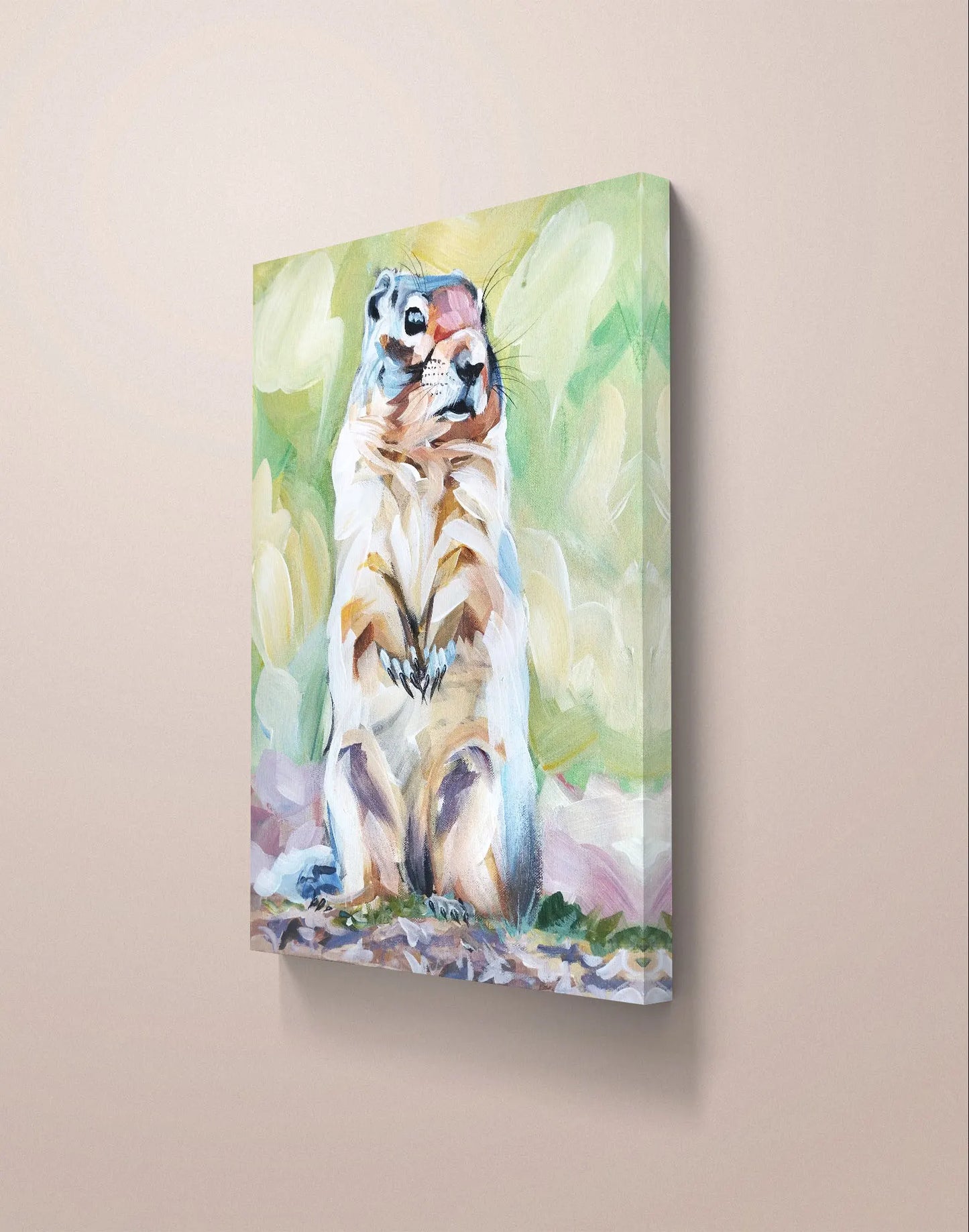 Woodchuck painting – hand-painted original acrylic painting (30 x 40 cm)