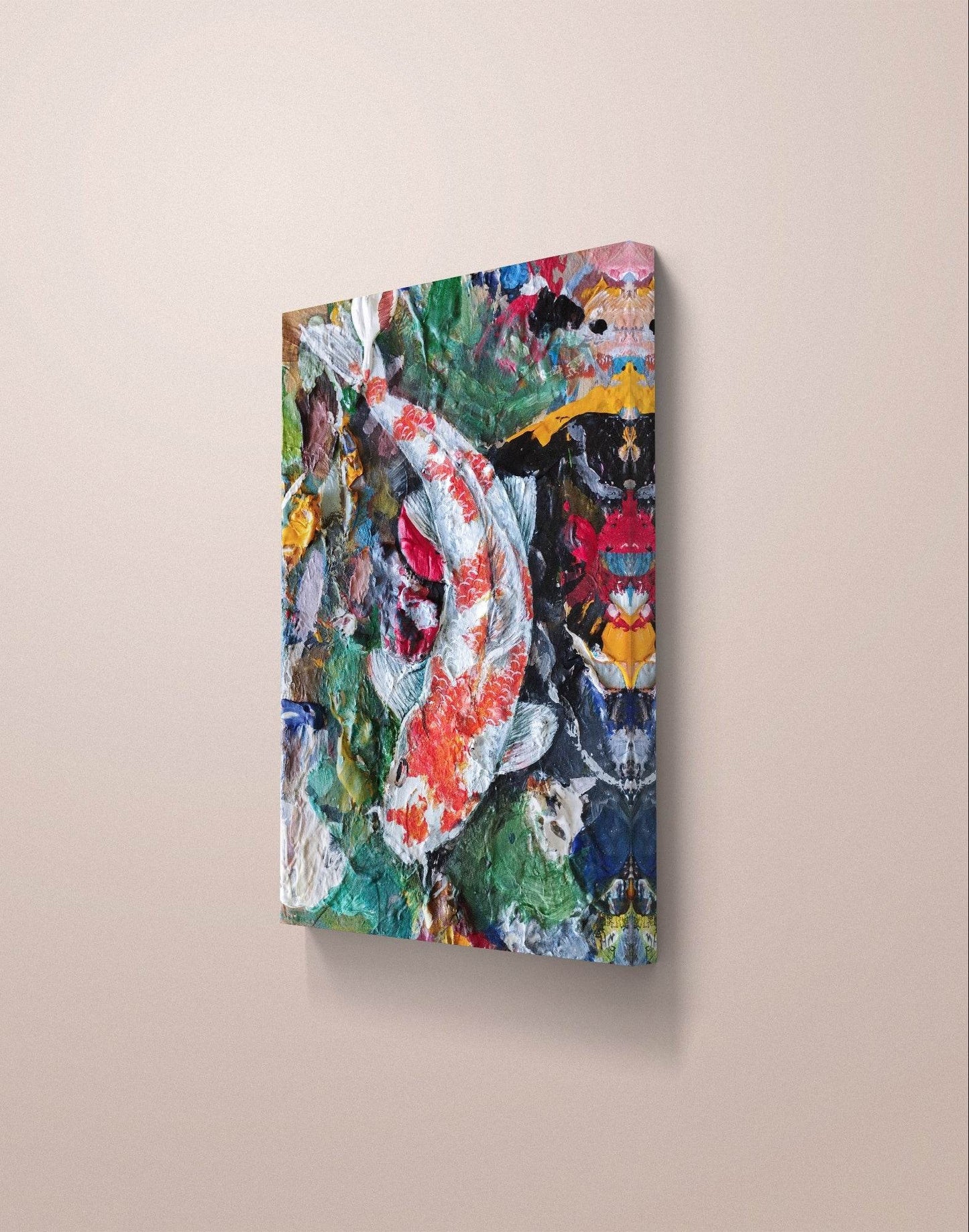 Gemälde Koi Karpfen II – handgemaltes Original Acrylbild (18 x 24 cm)