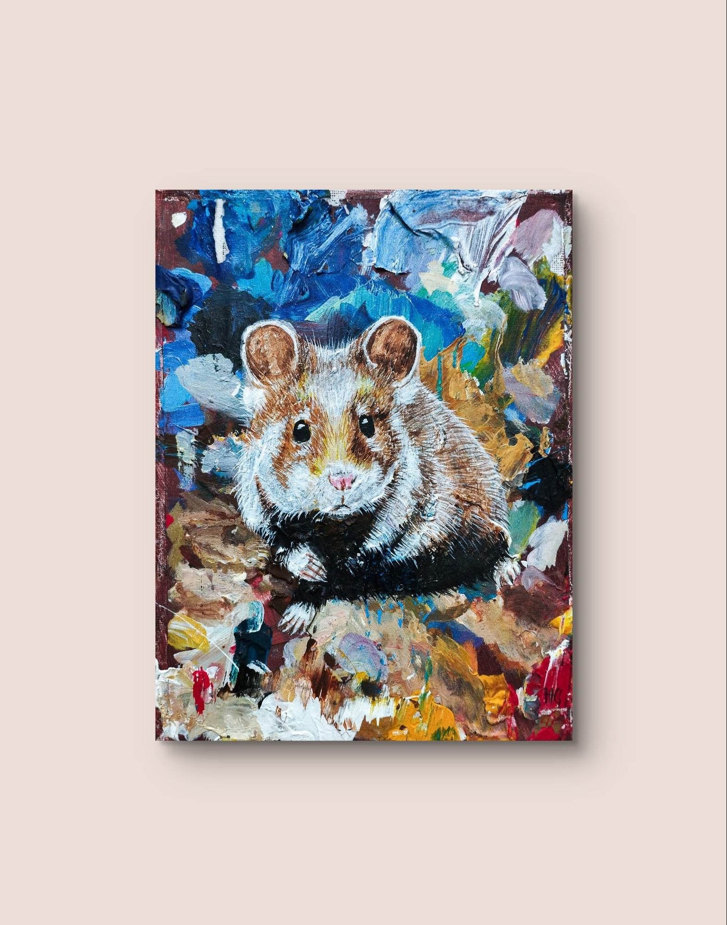 Gemälde Hamster – handgemaltes Original Acrylbild (18 x 24 cm)