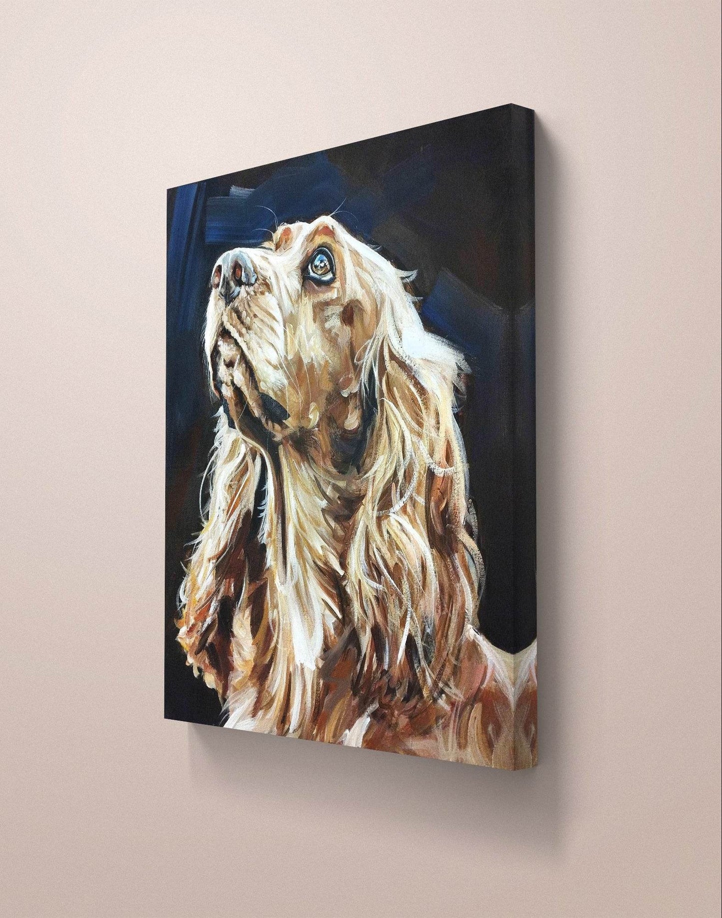 H1Z ART Acrylbild Gemälde Cocker Spaniel – handgemaltes Original Acrylbild (50 x 60 cm)