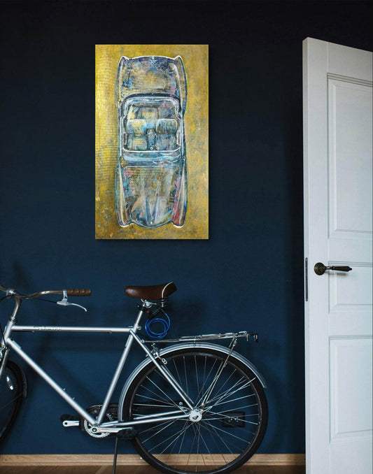 H1Z ART Acrylbild Gemälde Mercedes-Benz 190 SL – handgemaltes Original Acrylbild (85 x 50 cm)