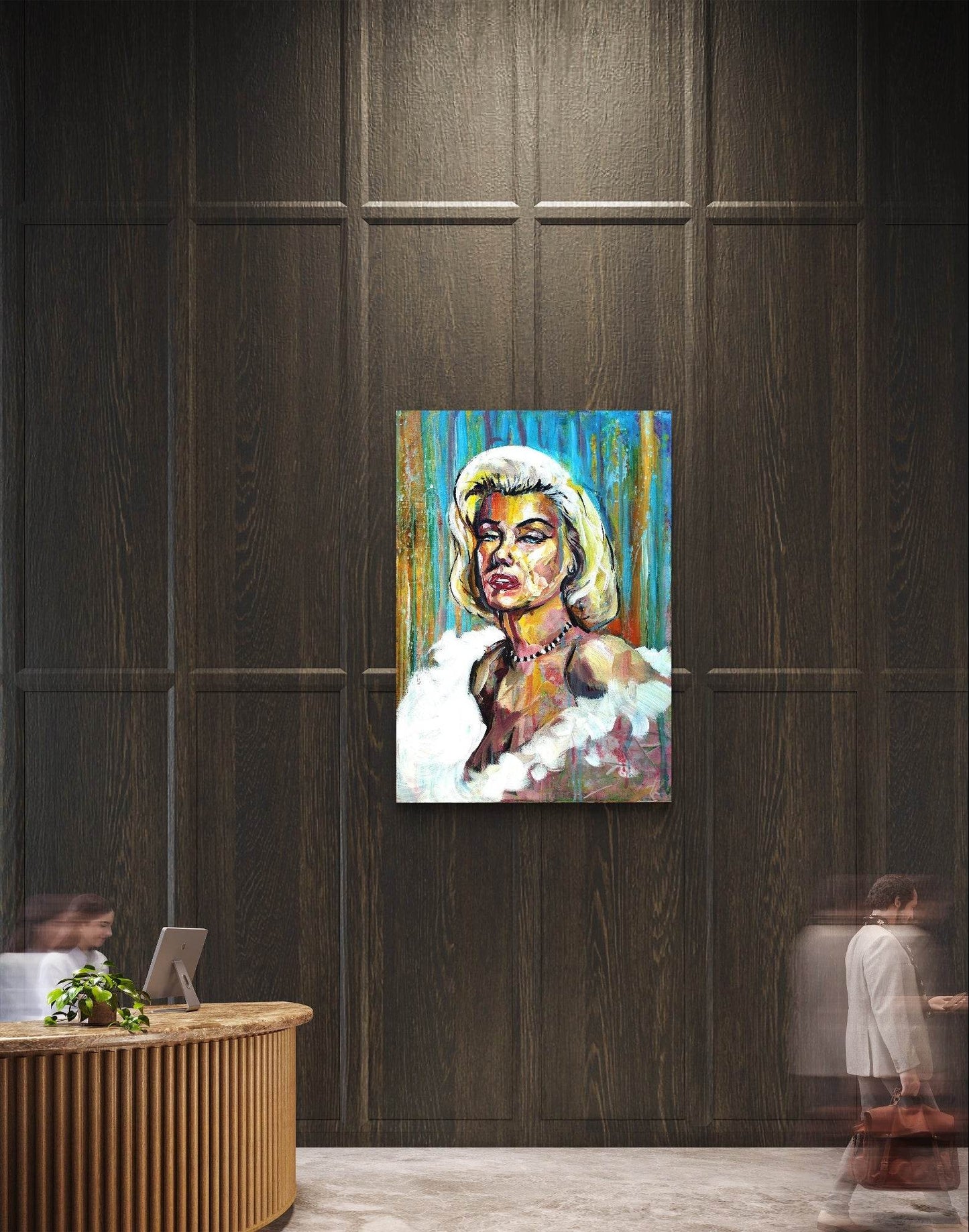 H1Z ART Acrylbild Gemälde Marilyn Monroe Original Acrylbild (50 x 70 cm)