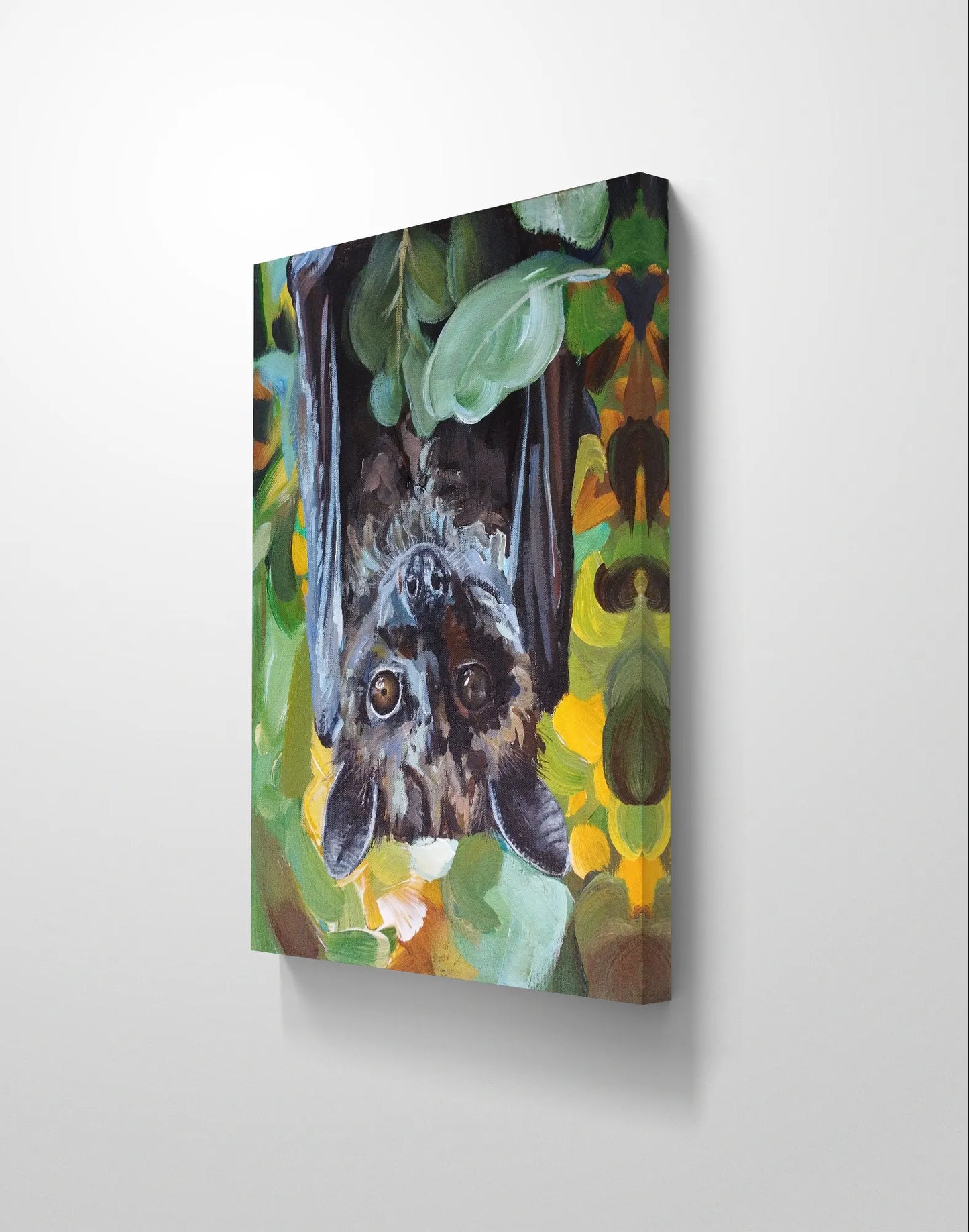 Bat painting – hand-painted original acrylic painting (30 x 40 cm)