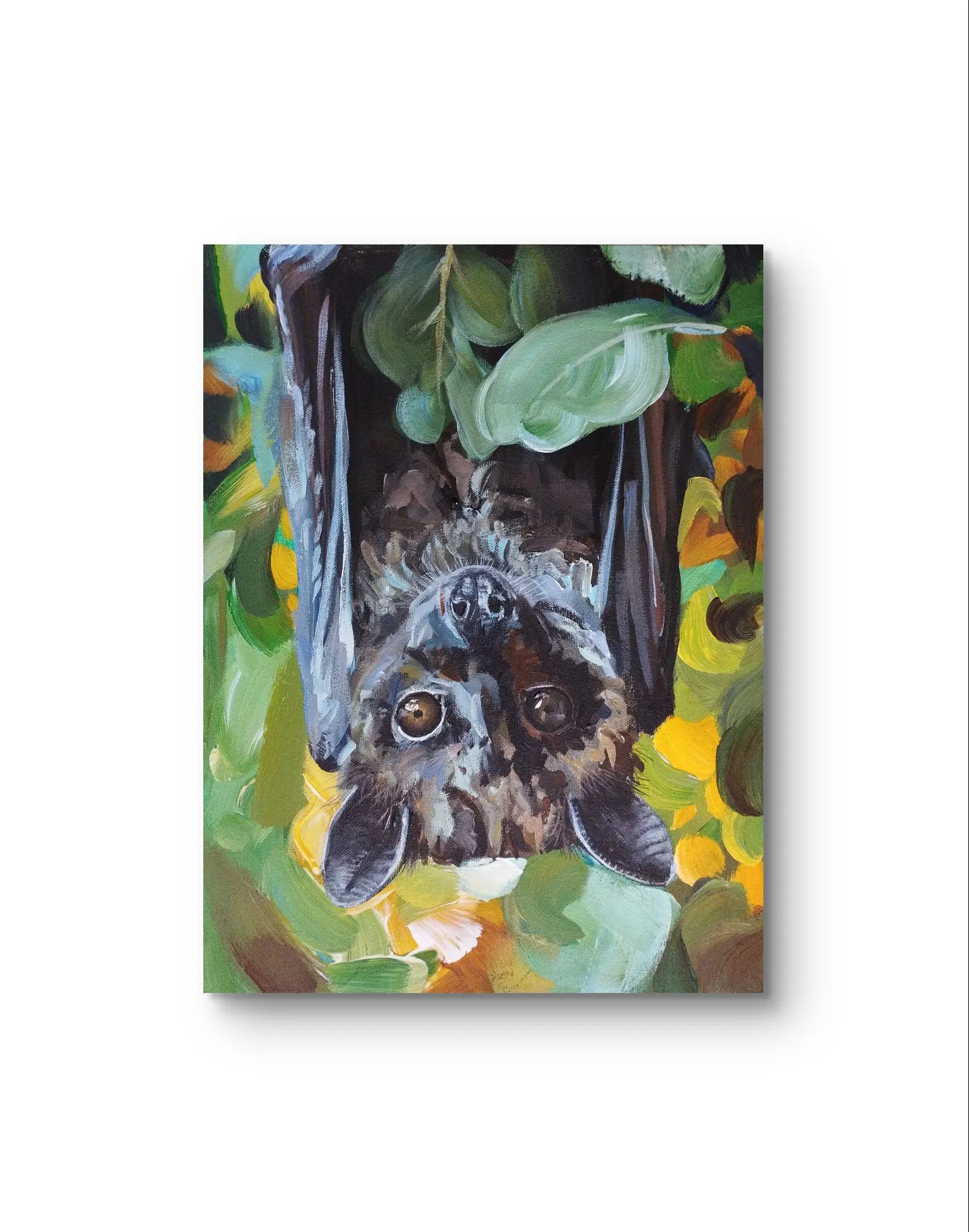 Bat painting – hand-painted original acrylic painting (30 x 40 cm)