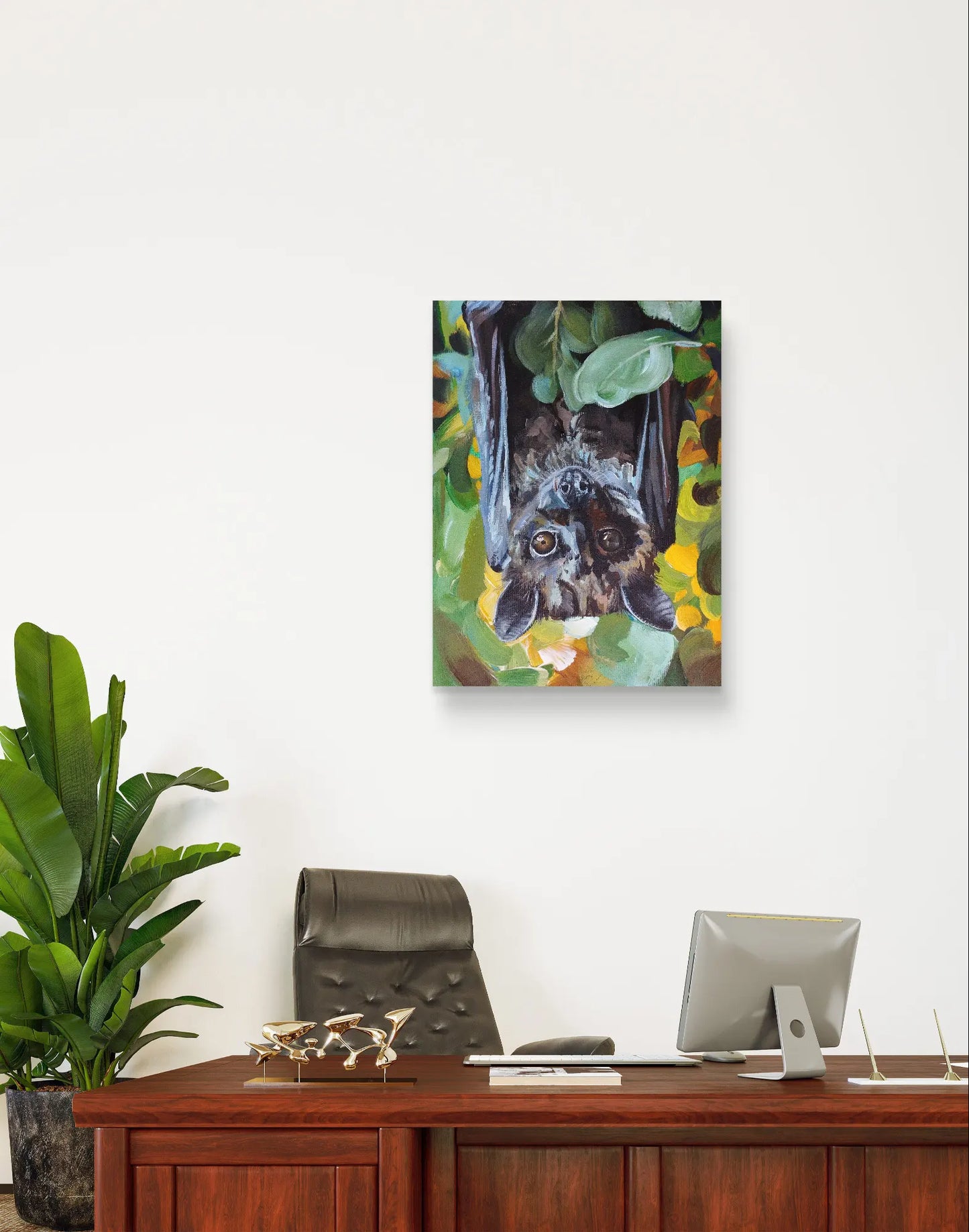 Bat painting – hand-painted original acrylic painting (30 x 40 cm)