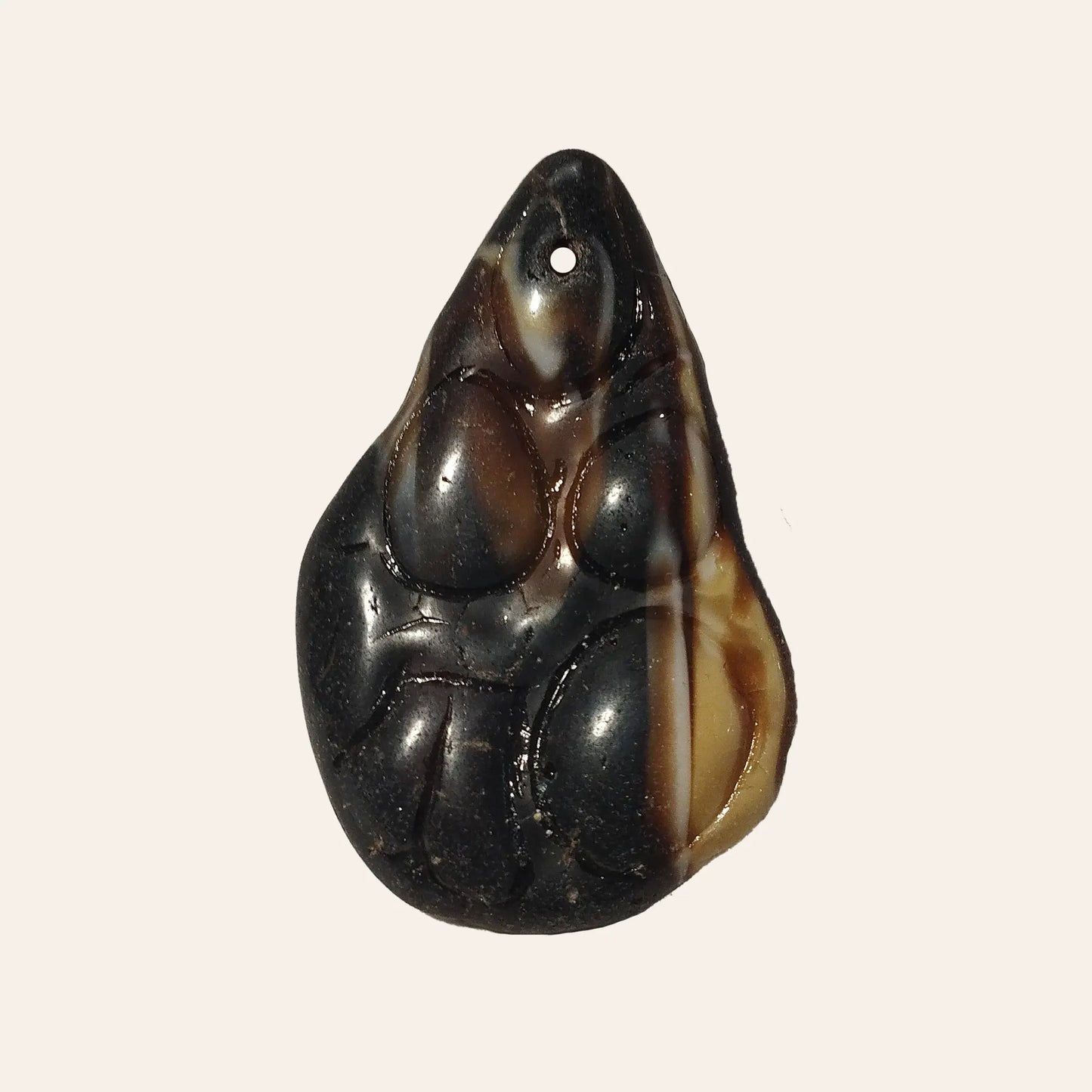 Modeschmuck Glasrohling aus Opalglas in Schwarzbraun, handgefertigt und ideal für individuelles Schmuckdesign.