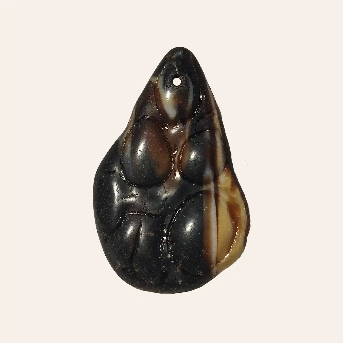 Modeschmuck Glasrohling aus Opalglas in Schwarzbraun, handgefertigt und ideal für individuelles Schmuckdesign.