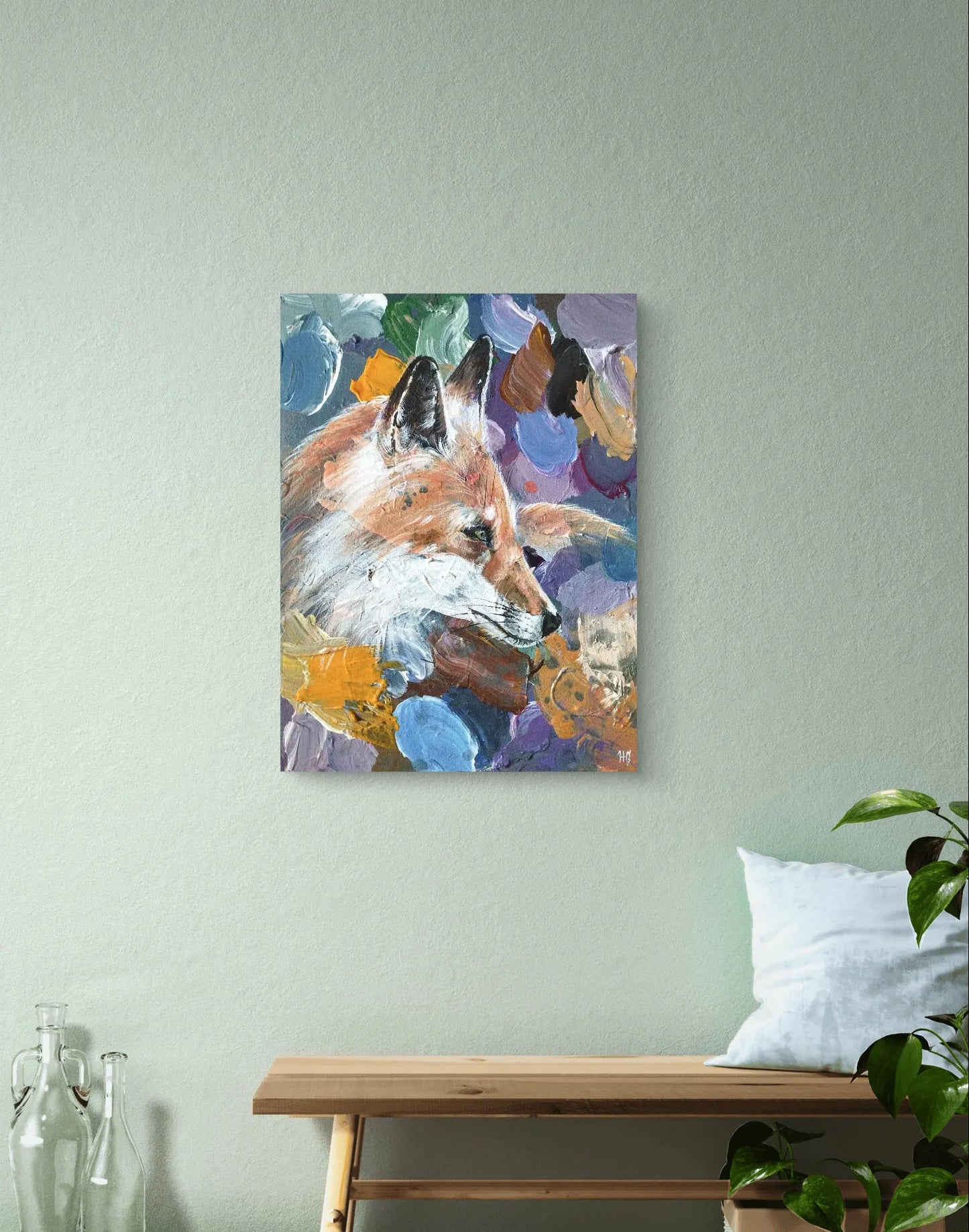Gemälde Fuchs im Sonnenlicht – handgemaltes Original Acrylbild (30 x 40 cm)