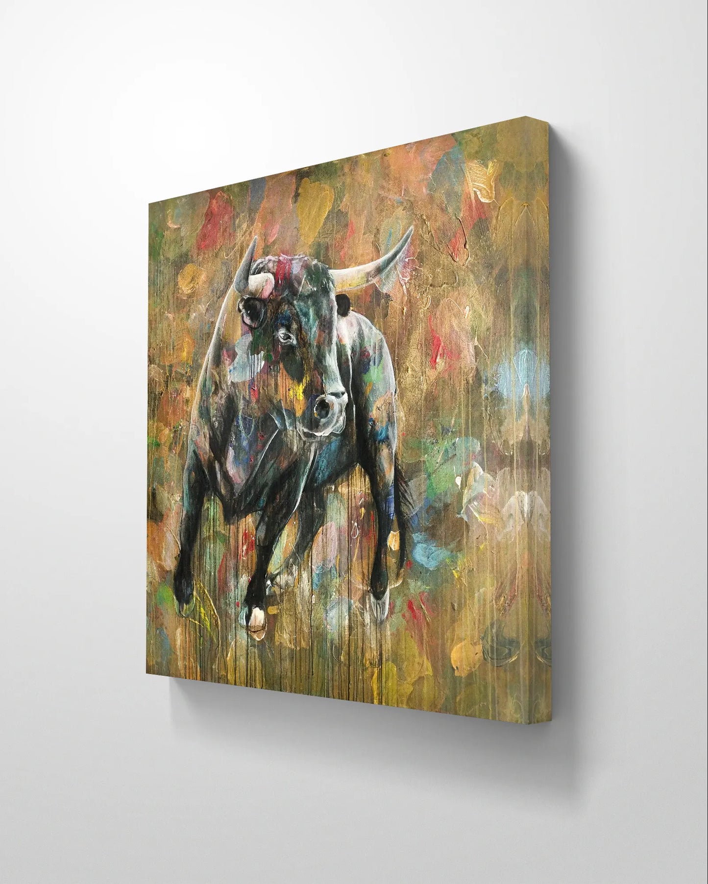 Gemälde Starker Stier – handgemaltes Original Acrylbild (140 x 145 cm)