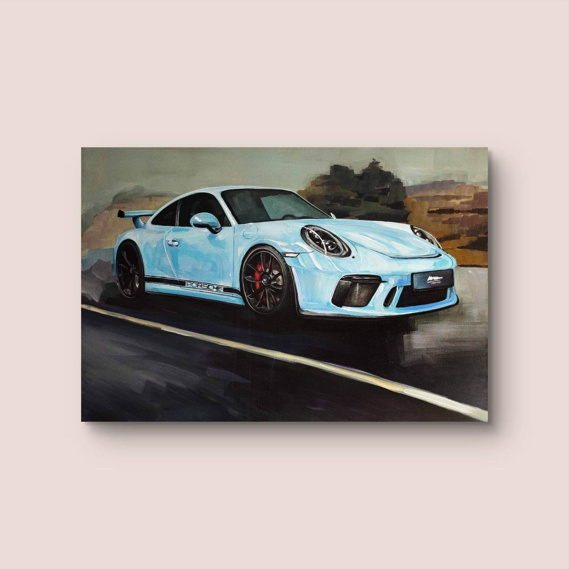 Heinz Acrylbild Wandbild Porsche – GT3 Acryl auf Leinwand (120 x 80 cm)