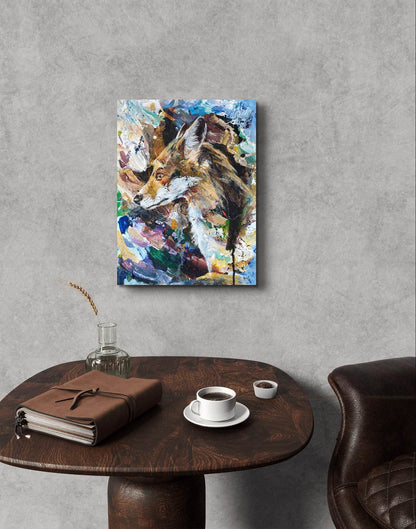Heinz Acrylbild Wandbild Fuchs Acryl auf Leinwand (30 x 40 cm)