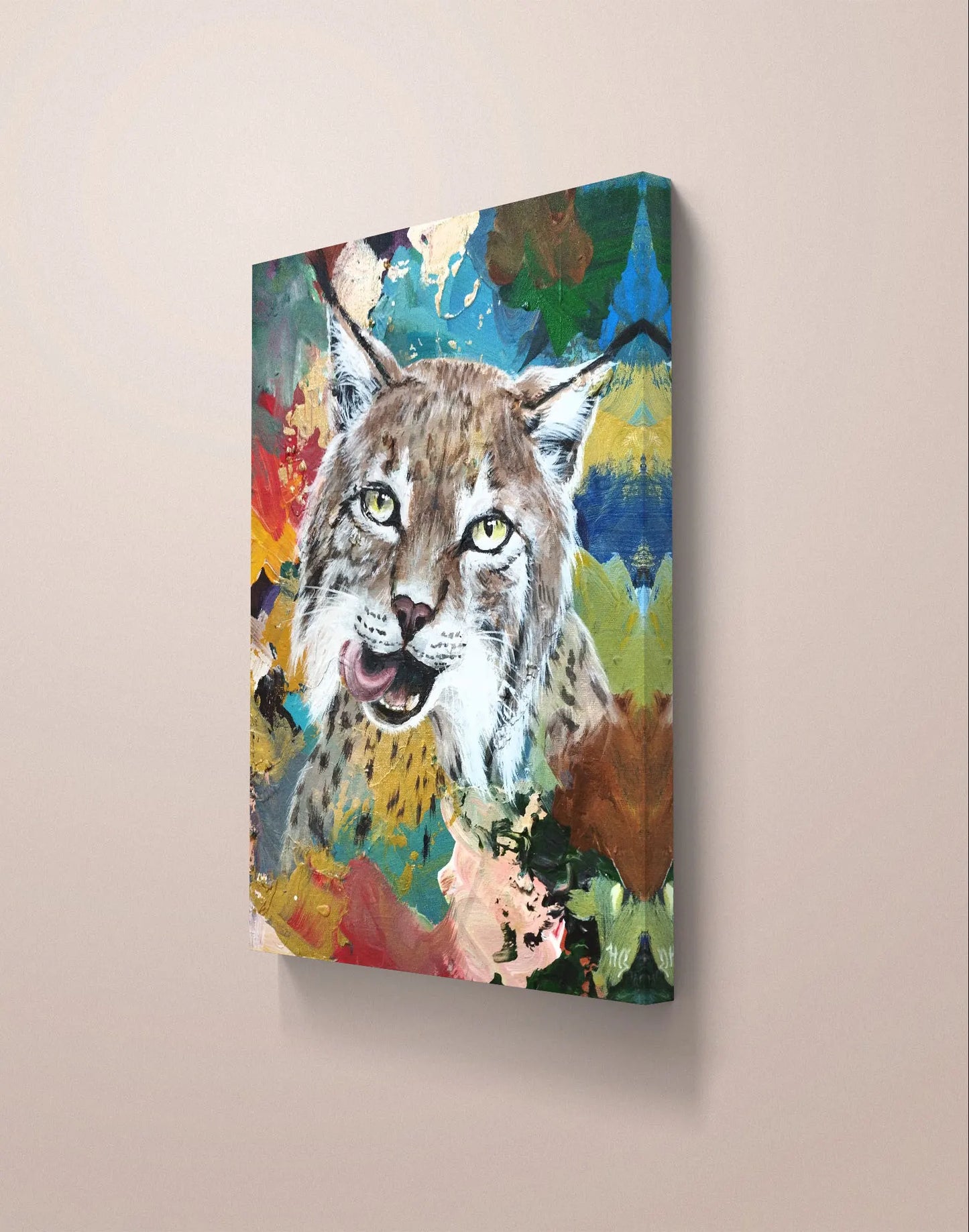 Gemälde Luchs – handgemaltes Original Acrylbild (30 x 40 cm)
