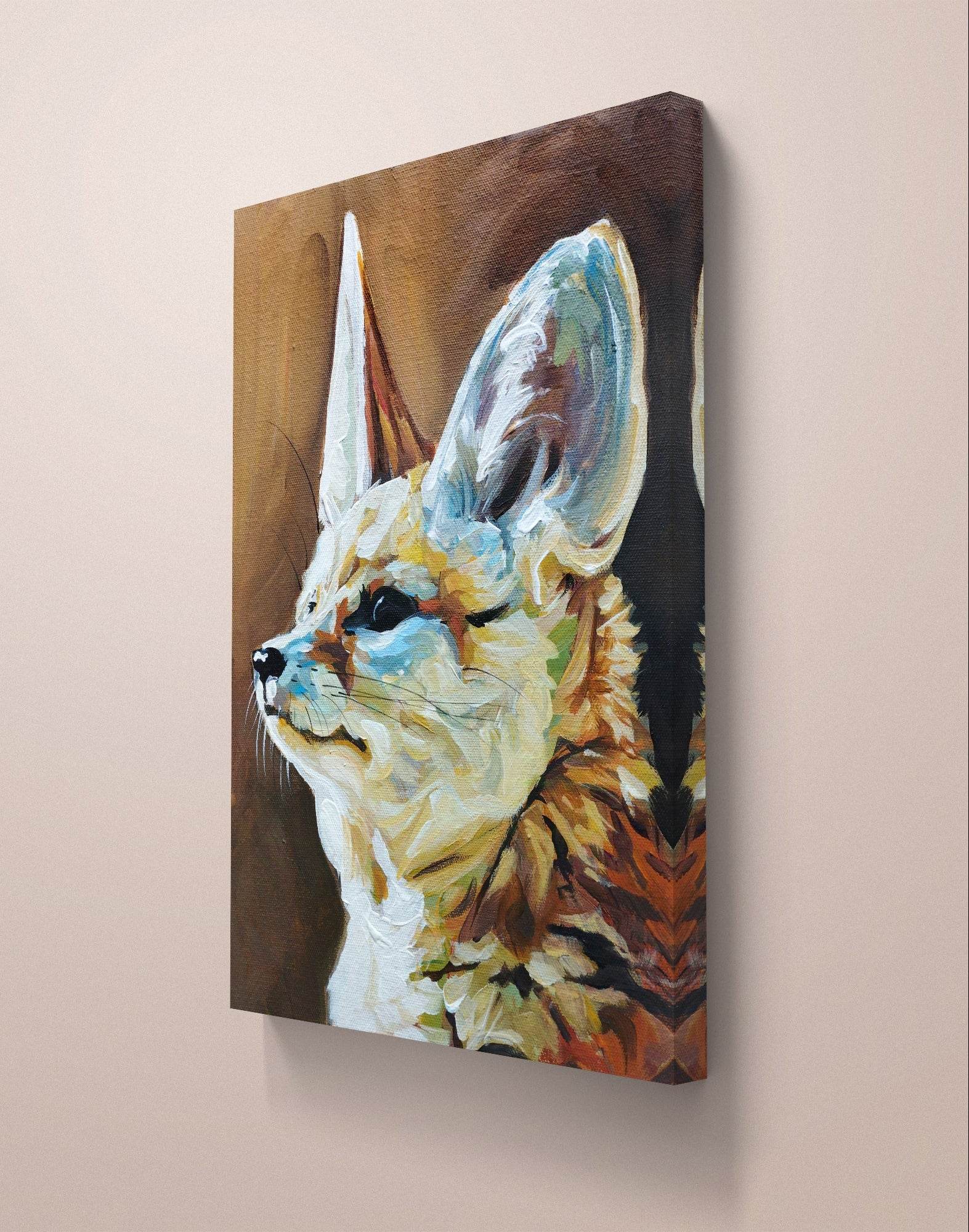 Heinz Acrylbild Wandbild Fennek Acryl auf Leinwand (34 x 24 cm)