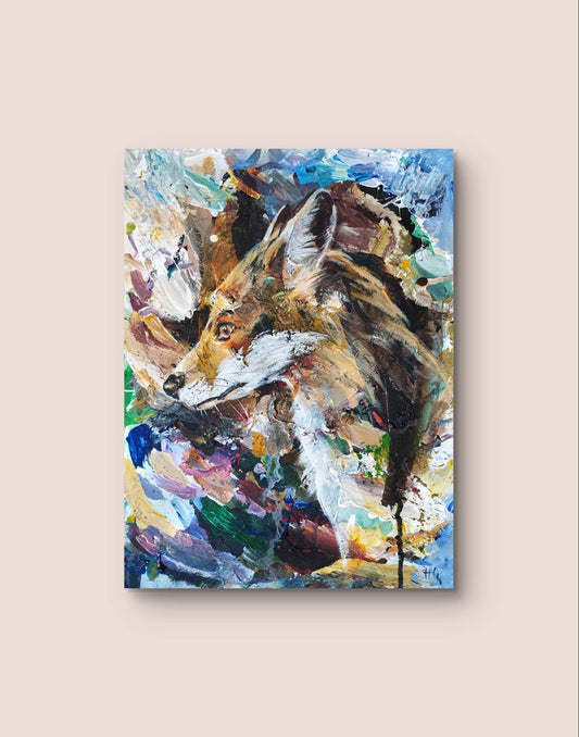 Heinz Acrylbild Wandbild Fuchs Acryl auf Leinwand (30 x 40 cm)