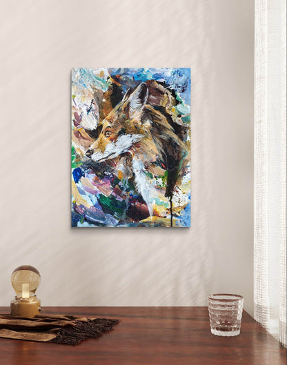 Heinz Acrylbild Wandbild Fuchs Acryl auf Leinwand (30 x 40 cm)