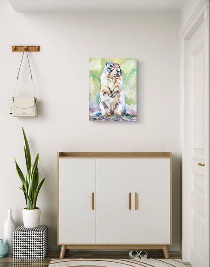 Woodchuck painting – hand-painted original acrylic painting (30 x 40 cm)