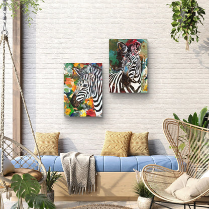 Gemälde Zebra auf der Savanne – handgemaltes Original Acrylbild (30 x 40 cm)