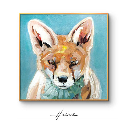Heinz Acrylbild Wandbild kleiner Fuchs Acryl auf Leinwand (20 x 20 cm)