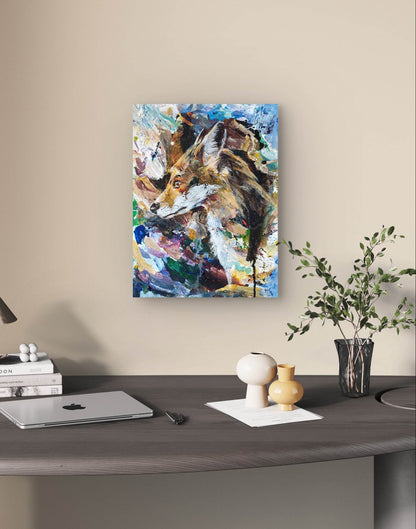 Heinz Acrylbild Wandbild Fuchs Acryl auf Leinwand (30 x 40 cm)