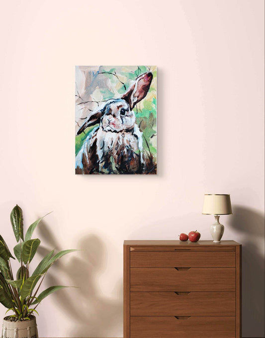 Gemälde Kaninchen – handgemaltes Original Acrylbild (30 x 40 cm)