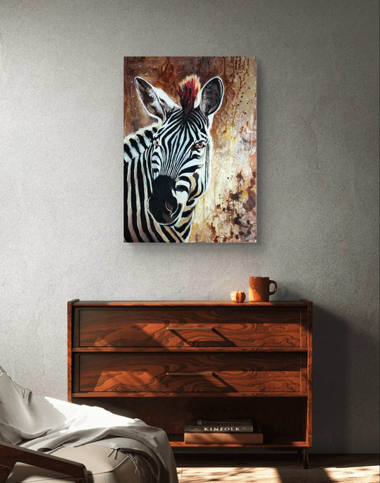 Gemälde Zebra – handgemaltes Original Acrylbild (50 x 70 cm)