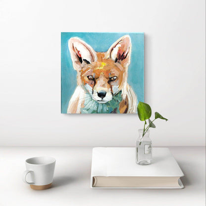 Heinz Acrylbild Wandbild kleiner Fuchs Acryl auf Leinwand (20 x 20 cm)