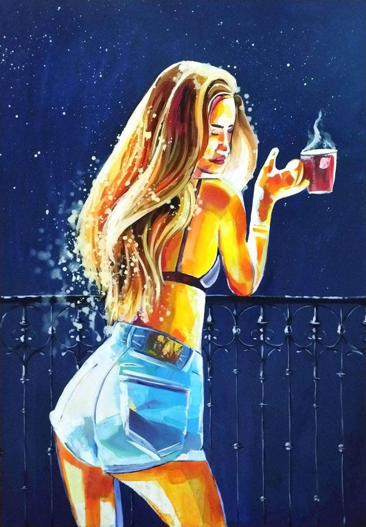 Gemälde schöne Figur – handgemaltes Original Acrylbild (100 x 70 cm)