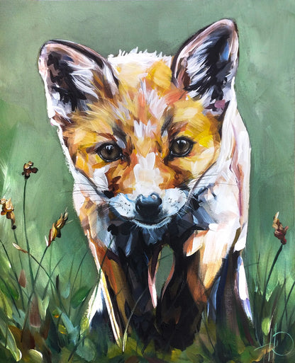Gemälde kleiner Fuchs – handgemaltes Original Acrylbild (40 x 50 cm)