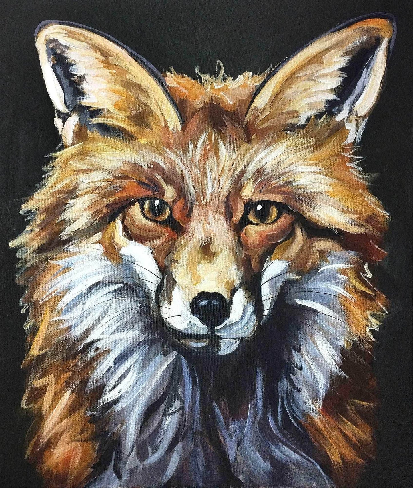 Heinz Acrylbild Wandbild Fuchs Porträt Acryl auf Leinwand (50 x 60 cm)