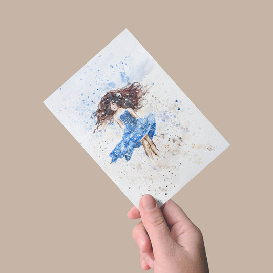Postkarte „Tanzkind“ – Handgemalt