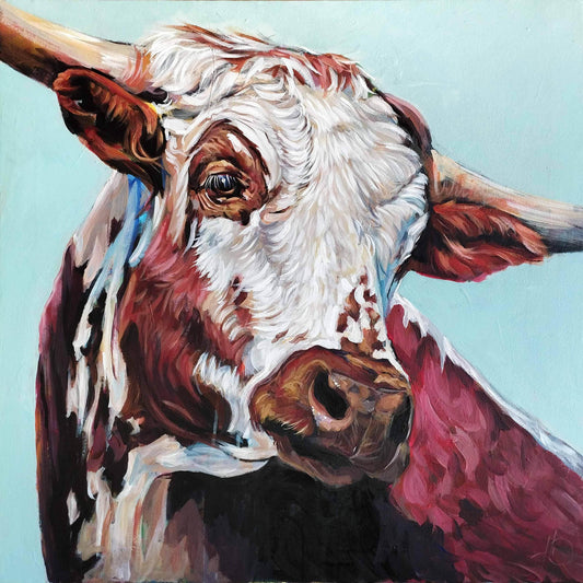 Gemälde Kuh II – handgemaltes Original Acrylbild (60 x 60 cm)