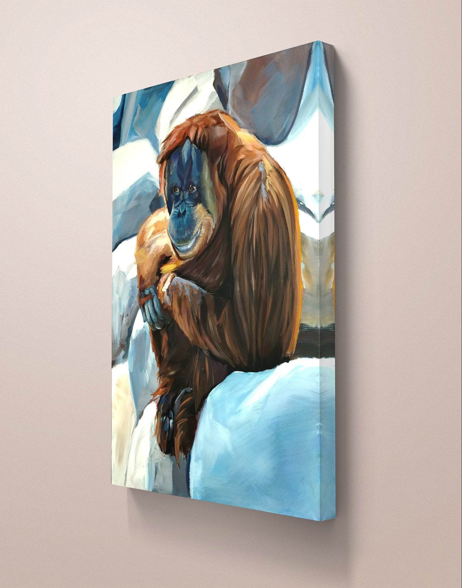 Heinz Acrylbild Wandbild Utan Acryl auf Leinwand (100 x 70 cm)