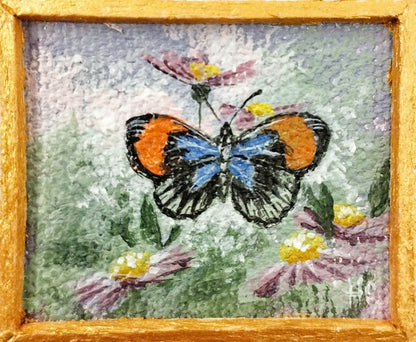 Heinz Acrylbild Miniatur-Gemälde Schmetterling