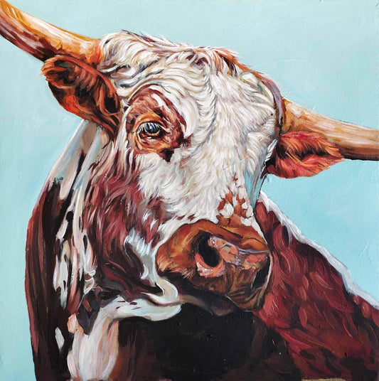 Gemälde Kuh – handgemaltes Original Acrylbild (60 x 60 cm)