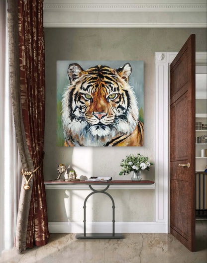Gemälde Tiger – handgemaltes Original Acrylbild (120 x 120 cm)