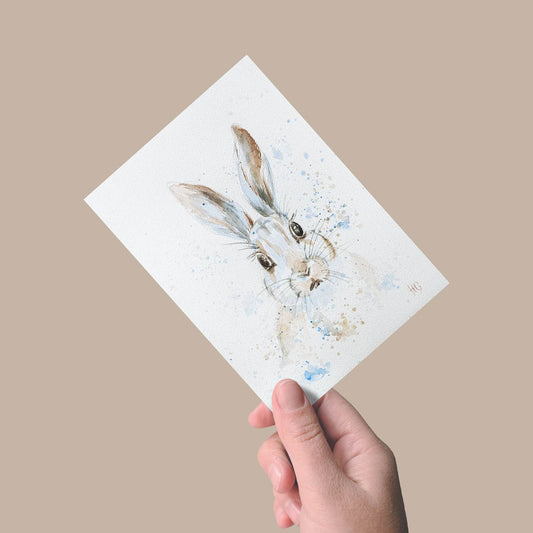 Postkarte „Winterhoppler“ – Handgemalt