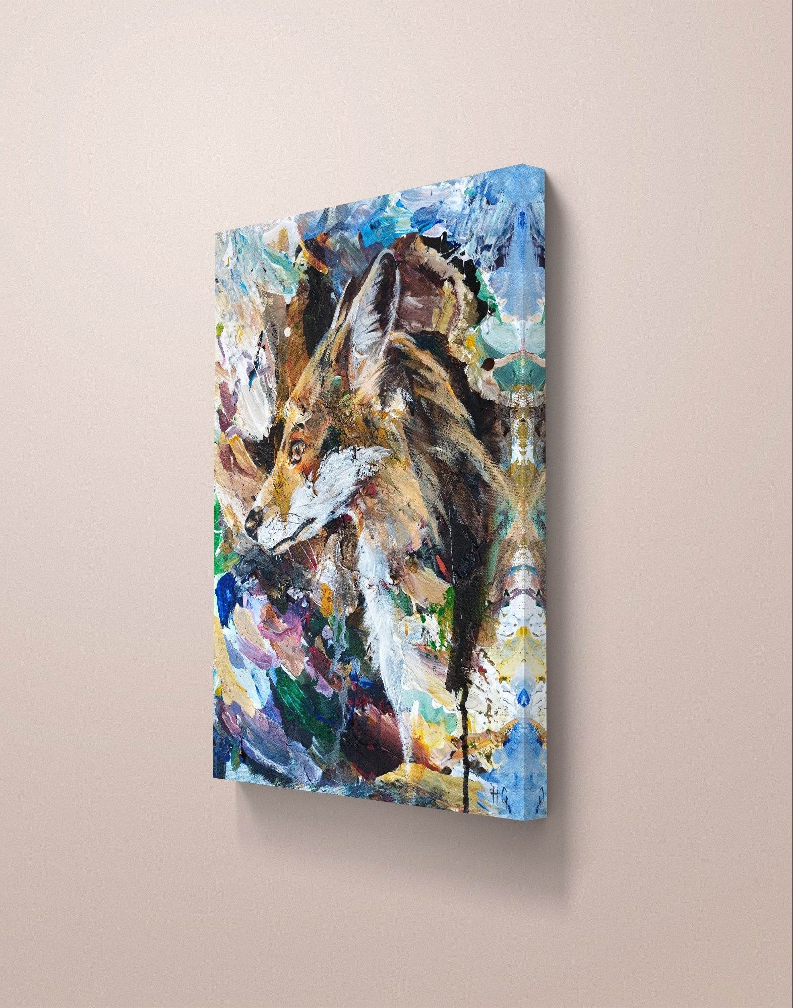 Heinz Acrylbild Wandbild Fuchs Acryl auf Leinwand (30 x 40 cm)