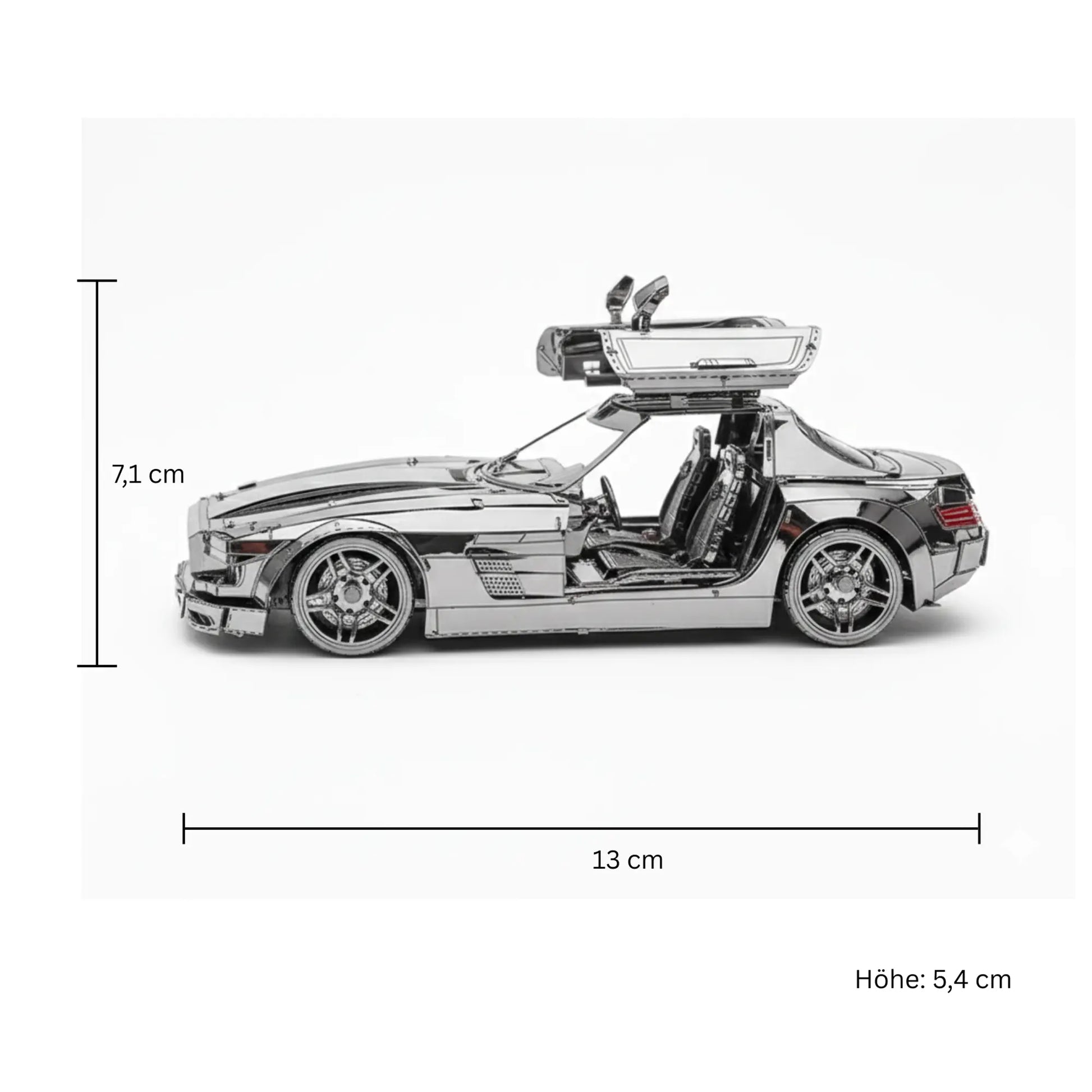 Mercedes Benz SLS AMG Metall Modell 3D Puzzle fertig Chrome Finish Deko