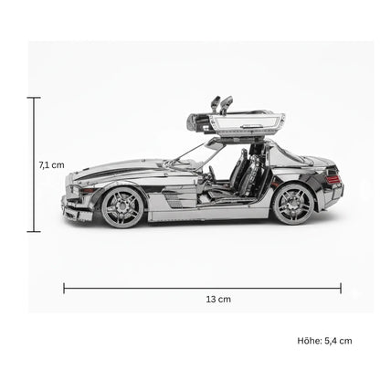 Mercedes Benz SLS AMG Metall Modell 3D Puzzle fertig Chrome Finish Deko