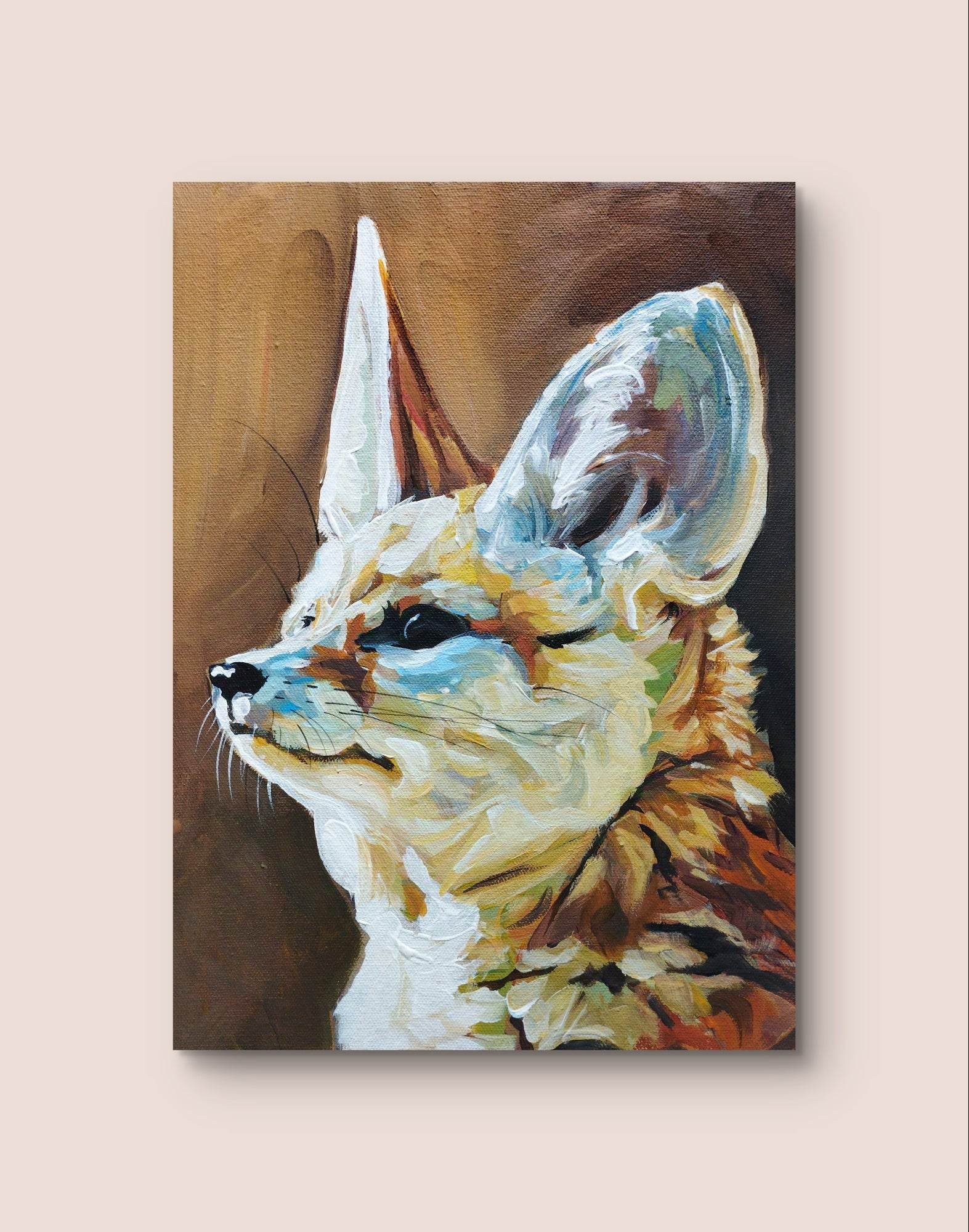 Heinz Acrylbild Wandbild Fennek Acryl auf Leinwand (34 x 24 cm)