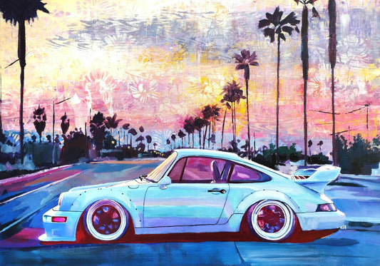 Gemälde Porsche – handgemaltes Original Acrylbild (100 x 70 cm)