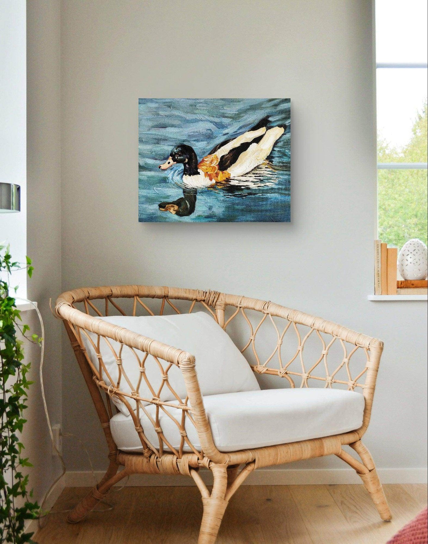 Heinz Acrylbild Wandbild Feuerente Acryl auf Leinwand (40 x 50 cm)
