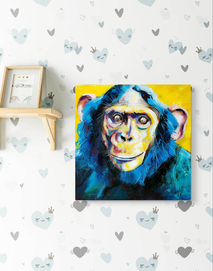 Heinz Acrylbild Wandbild kaputter Affe Acryl auf Leinwand (40 x 40 cm)