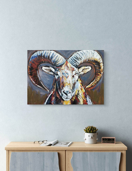 Gemälde Steinbock – handgemaltes Original Acrylbild (50 x 70 cm)