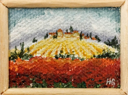 Heinz Acrylbild Miniatur-Gemälde Landschaft