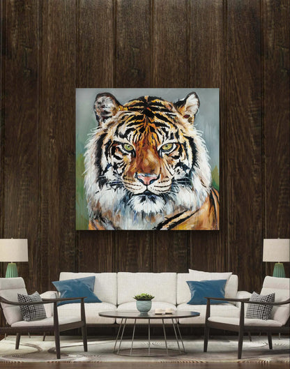 Gemälde Tiger – handgemaltes Original Acrylbild (120 x 120 cm)