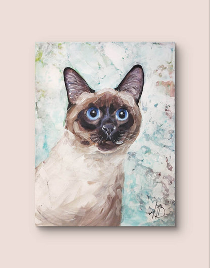 Heinz Acrylbild Wandbild Siamkatze Acryl auf Leinwand (30 x 40 cm)