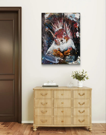 Gemälde Das kleine Eichhörnchen – handgemaltes Original Acrylbild (30 x 40 cm)