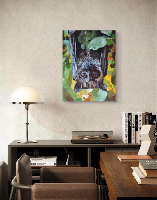 Gemälde Fledermaus – handgemaltes Original Acrylbild (30 x 40 cm) - H1Z Art